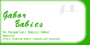 gabor babics business card