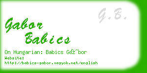 gabor babics business card